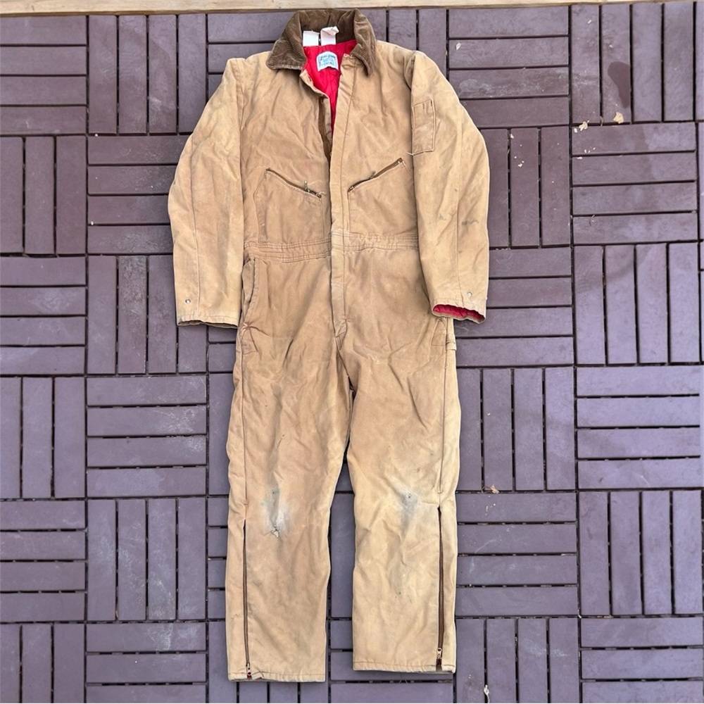 Vintage Walls Zero Zone Insulated Coveralls Brown Quilt Lined Men’s Large